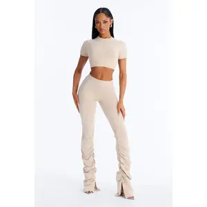 Quinn High Rise Stacked Legging - Stone