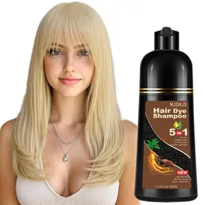 Magic Blonde Brown Hair Color Shampoo for Men & Women, 5 in 1 Golden Color 100% Gray Coverage, Natural Dye in Minutes 17.6 Fl Oz