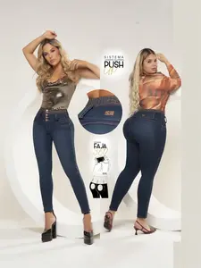 20-Jeans Colombianos - High Waisted Push Up Skinny Jeans – 360 Tummy Control BBL Effect Chocolate Wash