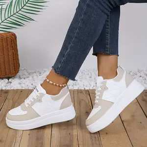 Women's Platform Sneakers, Casual Lace Up Outdoor Shoes, Comfortable Low Top Sport Shoes
