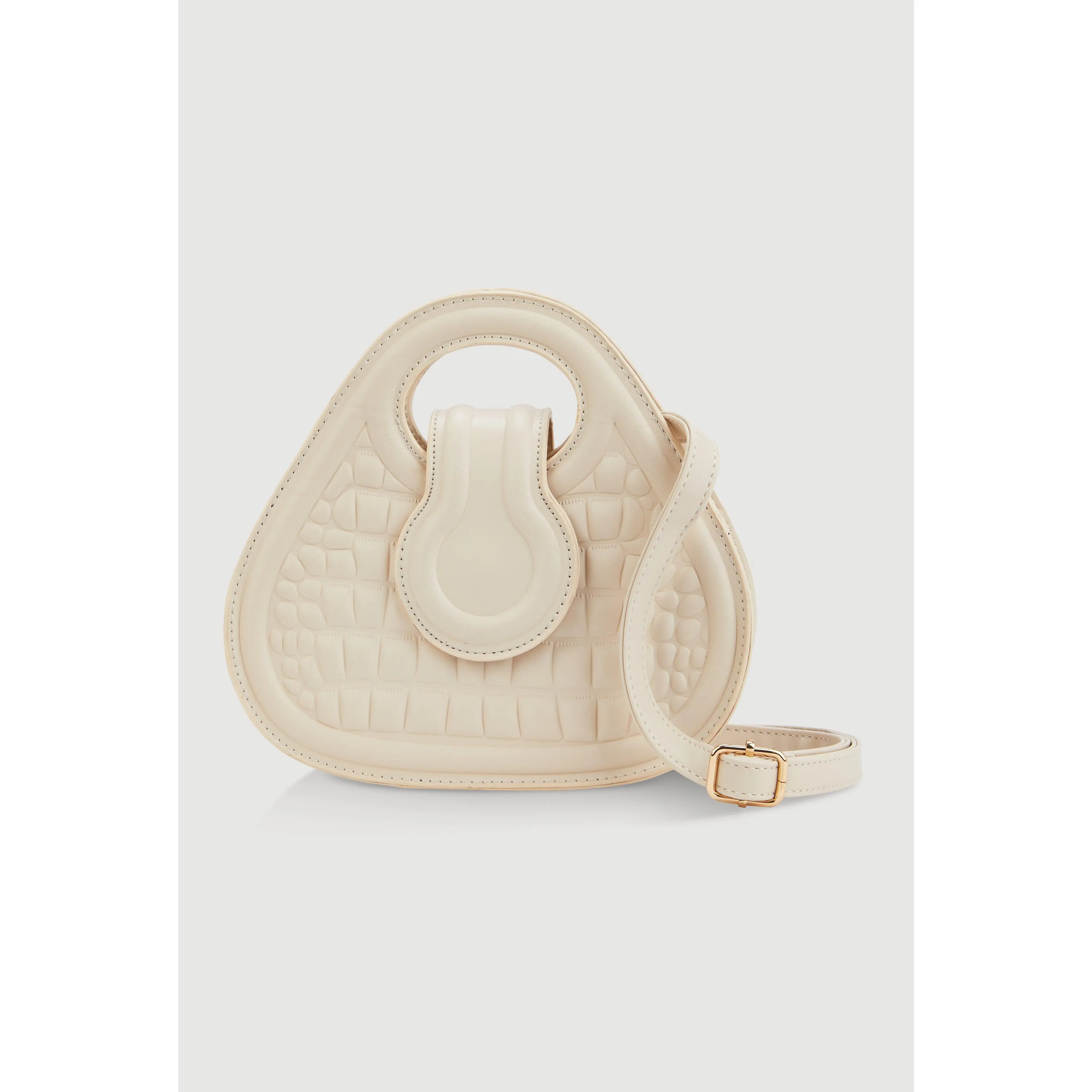 Faux Croc Convertible Handbag