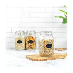 JoyJolt Glass Jars Storage Canister with Lids -50 oz
