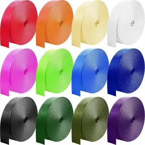 12 Rolls Nylon Webbing, Multiple Sizes 1 Inch 1.5 Inch 2 Inch Width, Different Length Nylon Straps for Backpack Straps Nylon Belt Webbing Strapping