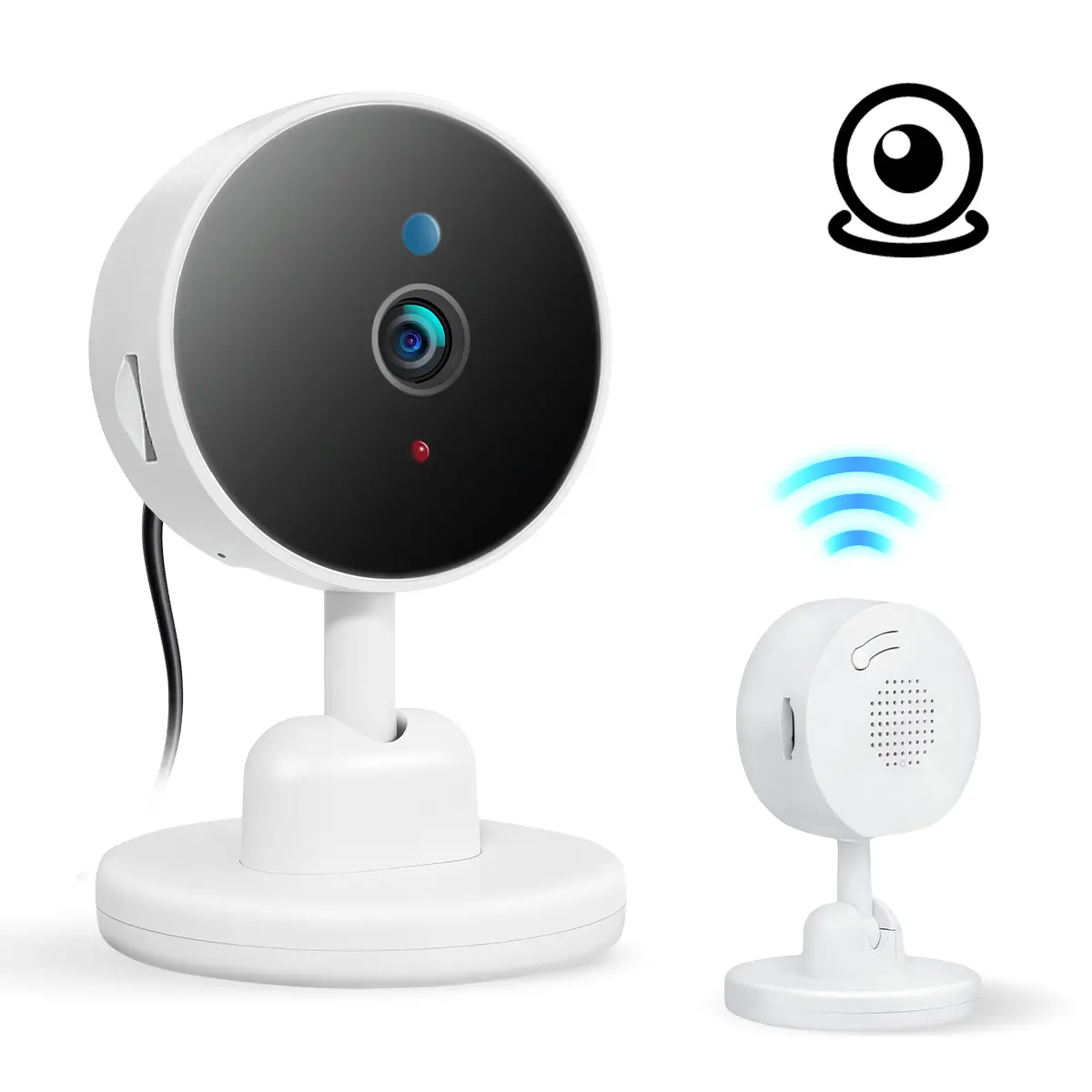 Indoor Pan/Tilt Smart Security Camera, 1080p HD Dog-Camera,2.4GHz with Night Vision,Motion Detection for Baby and Pet Monitor, Cloud & SD Card Storage