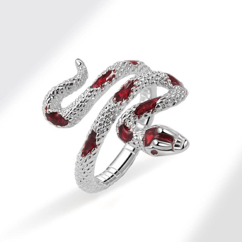 Serpent Ring: Women's Fashion Jewelry & Accessory — A Coiled Serpent-Style Ring, an Ideal Choice for Holiday and Birthday Gifting; Fully Adjustable Size.