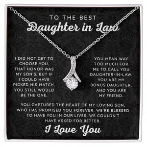 To My Daughter In Law Necklace, Gift For Daughter In Law, Future Daughter In Law Birthday Christmas Gift