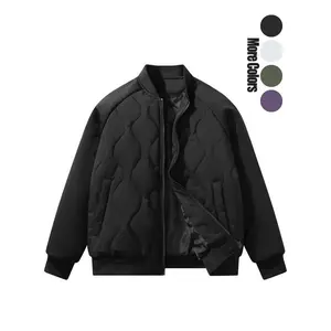 Men's Solid Raglan Sleeve Zip Up Jacket, Loose Casual Pocket Zipper Bomber Jacket for Fall & Winter, Men's Outerwear for Daily Wear