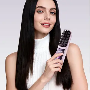 Wireless Ceramic Hair Straightener, Portable Rechargeable Hair Curler, Quick Hairstyling for Women, Ideal for Travel and Dorms, Lightweight, Hair Straightening Iron