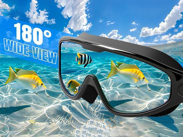 Rantizon Swim Goggles 1 Pack for Adults/Kids - Wide View, Anti-Fog, No Leaking, Soft Silicone, Adjustable Strap uv swimming anti-uv