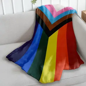 【LGBTQ+】Transgender Pride Blanket - LGBT, Bisexual, Pansexual, Asexual, Male, Nonbinary, Genderfluid, Lesbian, Gay, Straight, Queer & Ally Blanket for Bedroom, Living Room, Spring Decor, Birthdays, Holidays, Adults & Gifts