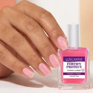LOVCARRIE New Ice-Transparent Pink Nail Strengthener, Keratin and Vitamin Nail Polish, Natural Quick-Dry Formula, Nail Care Product, Helps Improve Brittle and Split Nails, Long-Lasting Shine