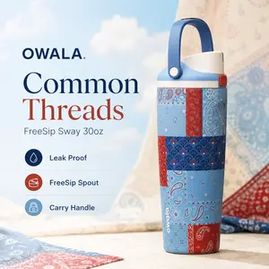 Owala Common Threads 30oz Water Bottle, FreeSip Sway Leakproof Stainless Steel Insulated Cup, USA 250th Birthday Gift, USA Patriotic Gift for Her & Dad