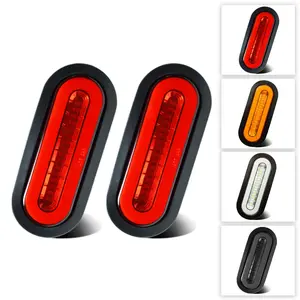 WAHMOTOTIN 6" Oval LED Tail Light Halo for Trailer 2Pcs 52 Red LEDs High Brightness DC 12V Compatible with Trucks and Trailers