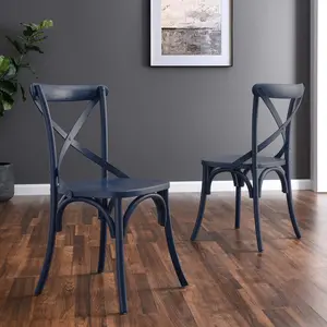 Modway Gear Dining Side Chair in Midnight Blue