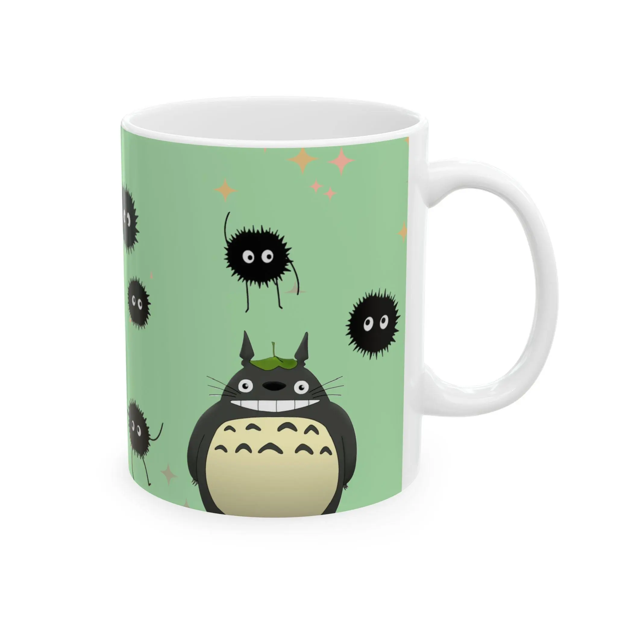 Totoro & Soot Sprite Ceramic Mug, Studio Ghibli Inspired Coffee Cup, Anime Lover Gift, Cute Tea Mug, Kawaii Drinkware, Unique Hot Beverage  Sturdy