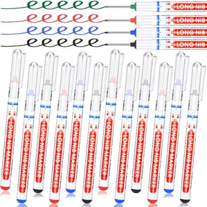 24 count Long  Markers Long Nib Deep Hole Marker Pen Multi-purpose Drill Hole Scriber  Construction Marking Tool Colorful Carpentry Pen for Woodworking Hardware Craft (Multicolor)