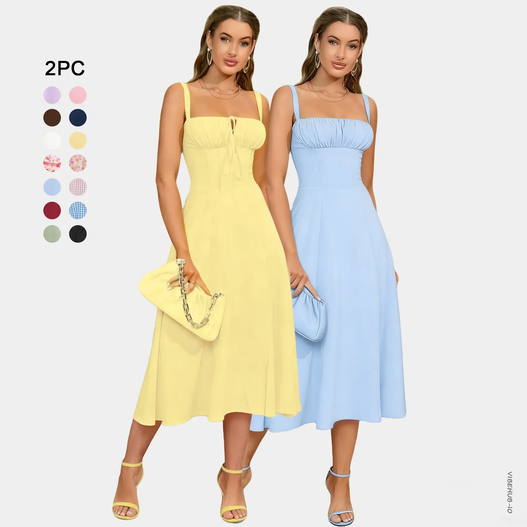 2PC Women's Plain Ruched Boning Corset Milkmaid Dress, Lace Up Dress, Party Dress, Split Thigh Dress, Tie Front Dress, Elegant Square Neck Midi Dress, Dresses for Women, Frenchy Style Non Bodycon Dress Christmas, Formal Dresses 2PC Women's Plain Ruched Boning Corset Milkmaid Dress, Lace Up Dress, Party Dress, Split Thigh Dress, Tie Front Dress, Elegant Square Neck Midi Dress, Dresses for Women, Frenchy Style Non Bodycon Dress Christmas, Formal Dresses