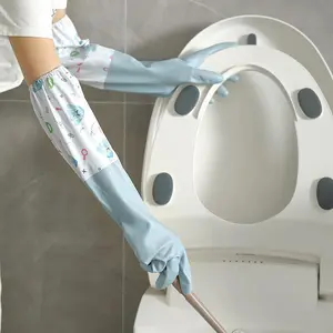 Toilet Cleaning Gloves, Waterproof Durable Dishwashing Gloves, Household Cleaning Gloves for Kitchen Bathroom Toilet