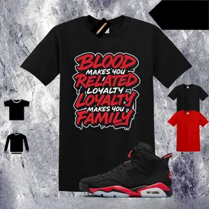 AJ 6 Infrared Salesman 2026 Sneaker Loyalty Over Blood Youth + Adult Tee, Sneaker Stress, 90s Hip Hop Streetwear Heavy Cotton, Graphic Tees, Youth boy clothes, Unisex Tee
