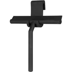 Streak-Free Silicone Squeegee for Windows & Shower, Black Glass Cleaning Tool with Hook – For Home Use on Mirrors, Windshields & Tiles