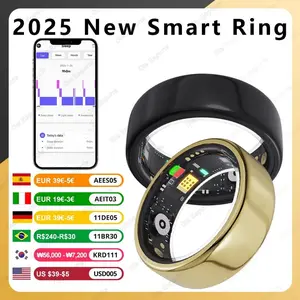 2025 New Smat Ring Sleep Heart Rate Blood Oxygen Monitoring Rings Multi Sport Modes Ring IP68 Waterproof Smart Ring Men Women Rechargeable Fitness