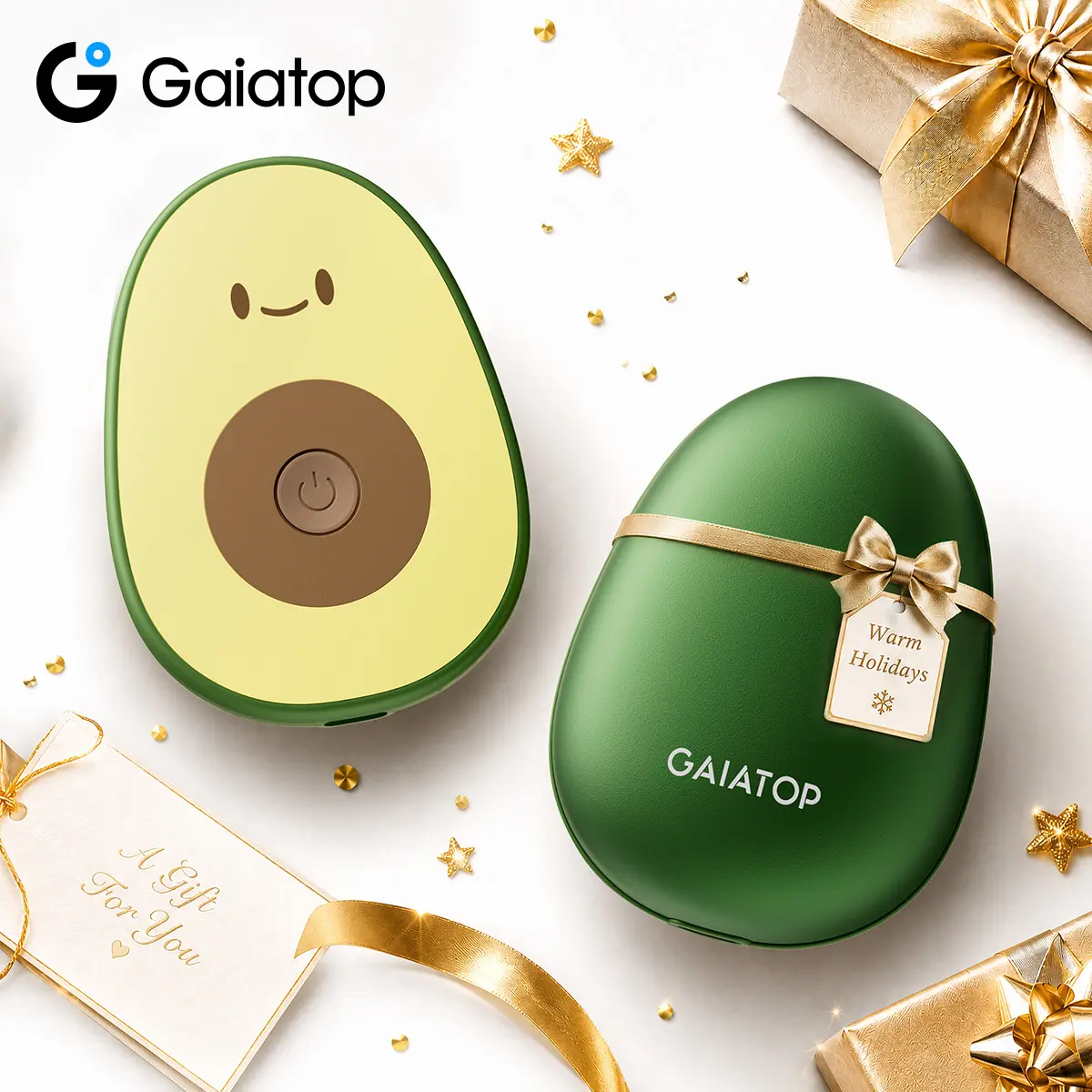 [2-Pack Avocado] GAIATOP Limited-Edition Hand Warmers, 13H Long-Lasting Pocket Heater, Unique Sweet Gift summerwins