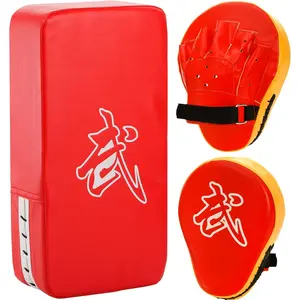 2-in-1 Punching Mitts Kick Pack Set, Boxing Gloves Taekwondo Kick Pad, Boxing Pads Curved Focus Punching Mitts, Adjustable Soft Shield Durable  Pads Set