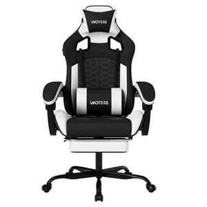 WOTSTA  Gaming Chair,high back ergonomic computer chair,Game Chair with 360° Swivel Seat, Breathable PU Leather Office Chair Desk Chair,with Headrest and lumbar support, Fixed Up Armrest, Height Adjustable gamingchair