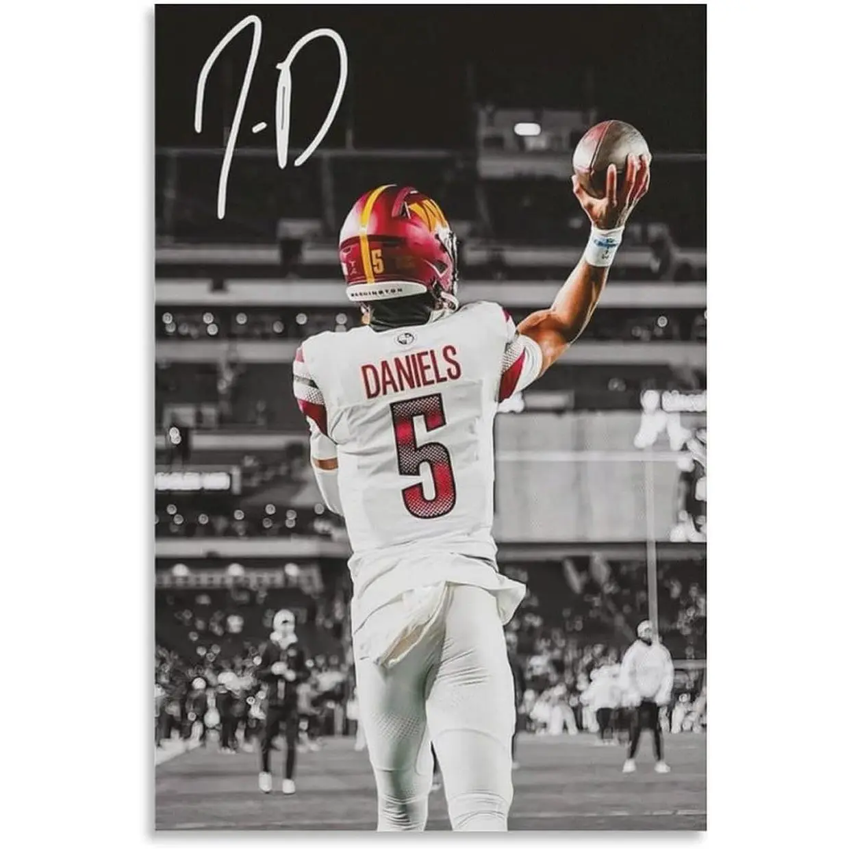 Jayden Daniels Artistic Photo Print Canvas Poster, Home Decor Wall Artwork for Living Room