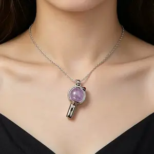 KPop Light Stick Pendant Necklace - ARMY Inspired Cute Fan Support Choker, Collarbone Chain Summer Gift Costume Jewelry for KPop Fans