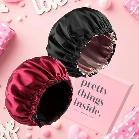 [West Kiss] Silk Satin Sleep Bonnet for Women - Soft, Comfortable Hair Wrap for Long & Curly Hair, Enhances Sleep Quality