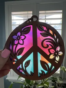 Peace Sign Suncatcher for Sunny Window