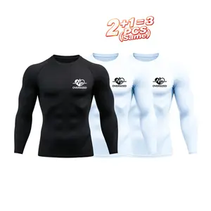 Men’s 3-Pack Long Sleeve Compression Shirts – Dry-Fit Performance Base Layer with Heartbeat Logo, Gym/Running Workout Tops, Sizes S–XL #TikTokMadeMeBuyIt #GymTok Menswear Tshirt T-Shirt Streetwear Crewneck Biker