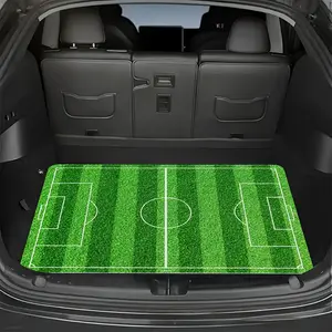 One universal car trunk pad luggage box protection pad, with football field pattern, suitable for SUVs, sedans, trucks, interior decoration accessories of cars, durable and fashionable trunk pad.