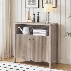 HOOBRO Console Table, Storage Cabinet with Adjustable Shelf, Entryway Table, Engineered Wood Buffet Sideboard, Oriental Element Design, Greige, for Hallway, Entryway, Dining Room, Greige Study Desk#SpringSale #BigSpringSale