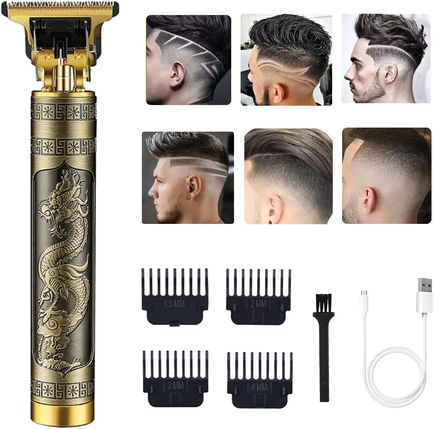 Hair Clippers for Men Cordless Electric Hair Trimmer Rechargeable Beard Trimmer Shaver  Electric T Blade Trimmer for Men Clipper Shaver Beard