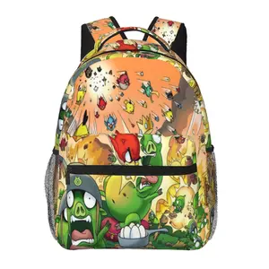 Angry Birds all-over print large-capacity backpack for daily commuting, outdoor hiking, and business; cartoon casual merch laptop daypack school bag gift for women and men