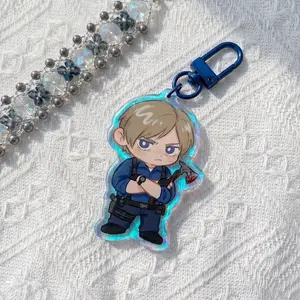 2 Styles Leon Resident Evil Inspired Acrylic Keychain | Gamer Bundle Bag Charm Gifts