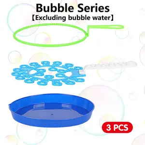 3-Piece Bubble Wand Tool Set with Tray, No Bubble Liquid Included, Outdoor Park Interactive Kids Bubble Blower Toy, Summer Pool Party