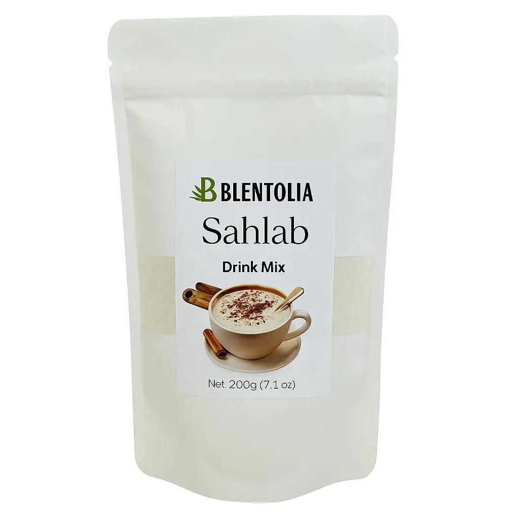 Blentolia Sahlab Drink Mix – Traditional Turkish Hot Beverage – Creamy, Sweet & Aromatic – Just Add Milk – 200g Resealable Pouch