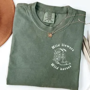 Comfort Colors Wild Flowers Wild Horses T-shirt Western Cowgirl T-shirt Trendy Western Country Concert Rodeo Graphic Tee Gift Idea