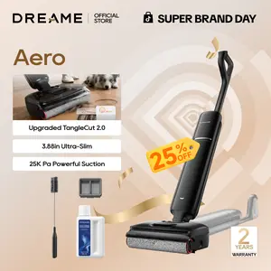 [New Launch] DREAME Aero Wet Dry Vacuum Cleaner, All-in-ONE Vacuum Mop for Wet & Dry Messes, 0 Hair Residue Great for Pet Owners, One-Press Self-Clean, 180° Lie Flat, 35mins Runtime for Hard Floor Cleaning