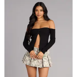 Casual Chic Vibe Off-The-Shoulder Top