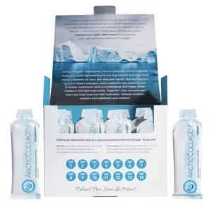 ArcticCollagen Marine Collagen Liquid 8000 mg Hydrolyzed Collagen with Hyaluronic Acid & Vitamin C for Total Glow & Wellness Choose Lemon or Strawberry Flavor Edible Collagen Supplement