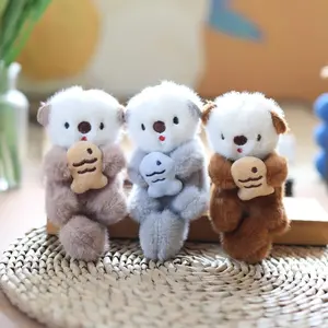 Otter Cute Plush Keychains, 2pcs-3pcs Animal Motif Character Charm Assorted Kawaii Cartoon Soft Stuffed Pendants for Women Birthday Gifts & Decor, Animal Motif Keychains