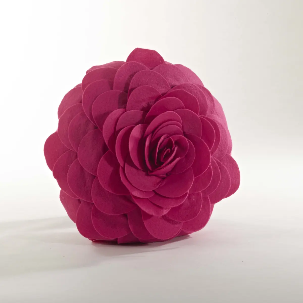 Saro Lifestyle FT095.FU16R 16 in. Rose Flower Motif Poly-Filled Throw Pillow, Fuchsia - Home, Room & House Decor, Whimsical Home Decor Accent