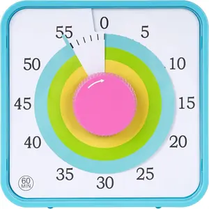 Countdown Timer 7.5 inch; 60 Minute 1 Hour Visual Timer - Classroom Teaching Tool Office Meeting, Mechanical Countdown Clock for   Time Management , Macaron Sky Blue