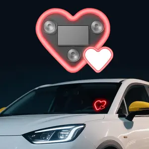 Powered Wireless LED Triangle Heart Shape C-Pillar Neon Light for Car Interior Decor Eco-Friendly Modern Stylish Look