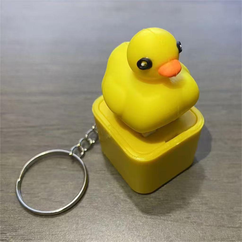 September Laurel  Cute Luminous Quacking Yellow Duck Fidget Toy Keychain | Satisfying Sound Stress Relief Toy, Funny Sensory Toy, Trendy Gift for Kids & Adults