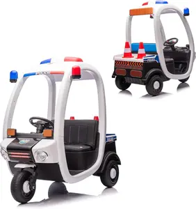 12V Ride on car Electric Police Ride on Car for Kids 12V Battery Cop Car Toy with Battery, Power Wheels, Back Storage, 3 Wheels, Remote Control, Siren, LED Lights, Music- Pink